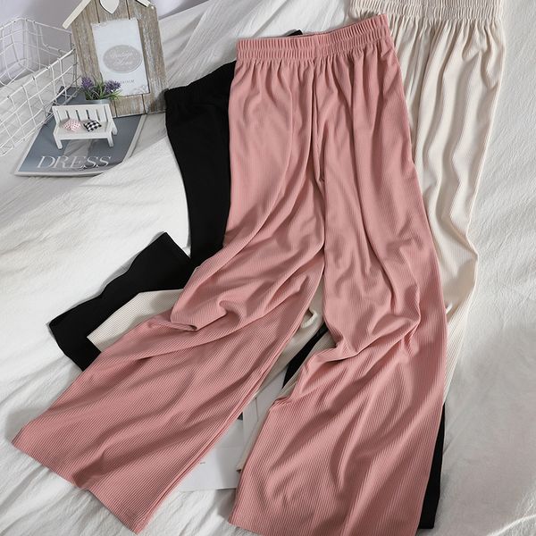 draping elastic high waist casual pants women's spring clothes solid color straight-leg korean wide-leg trousers 210420, Black;white
draping elastic high waist casual pants women's spring clothes solid color straight-leg korean wide-leg trousers 210420, Black;white