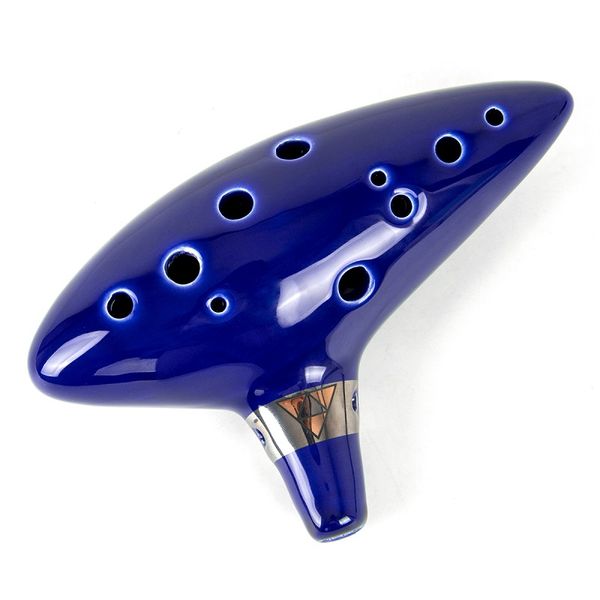 blue ocarina 12 tone alto c ceramic instrument gift for beginners or children 
blue ocarina 12 tone alto c ceramic instrument gift for beginners or children