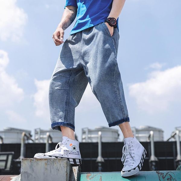 men's denim cotton shorts large size summer cropped pants 2021 casual street fashion trend overalls harem jeans, Blue
men's denim cotton shorts large size summer cropped pants 2021 casual street fashion trend overalls harem jeans, Blue