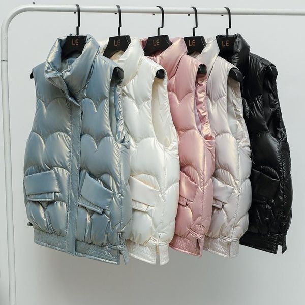 women's vests womens autumn winter short cotton vest women jacket glossy sleeveless coat warm ladies waistcoat, Black;white
women's vests womens autumn winter short cotton vest women jacket glossy sleeveless coat warm ladies waistcoat, Black;white