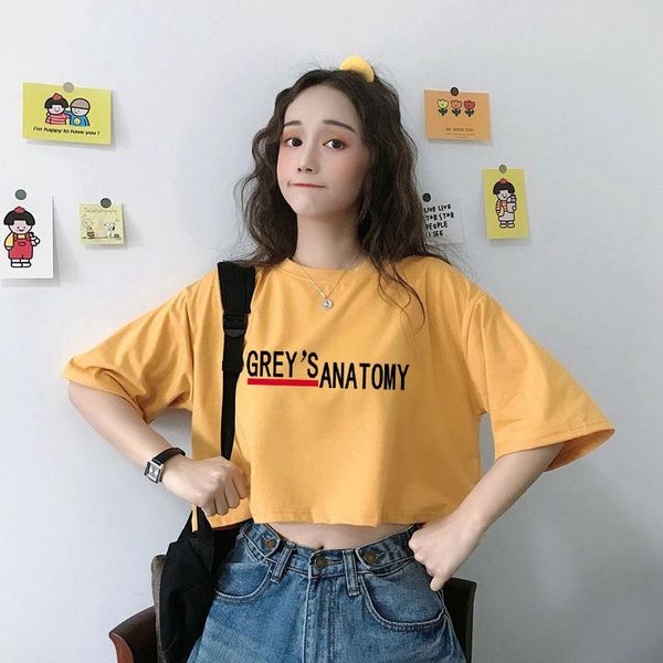 women's t-shirt crop y2k summer korean fashion funny grey's anatomy letter printed cotton tee shirt harajuku female clothing, White
women's t-shirt crop y2k summer korean fashion funny grey's anatomy letter printed cotton tee shirt harajuku female clothing, White