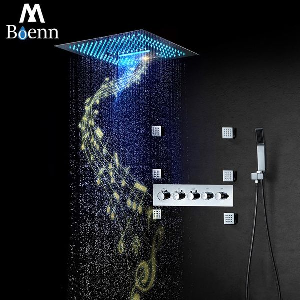 boenn 16 inch shower systems music set bathroom 304 stainless steel ceiling rain led showerheads concealed mixer chrome sets
boenn 16 inch shower systems music set bathroom 304 stainless steel ceiling rain led showerheads concealed mixer chrome sets