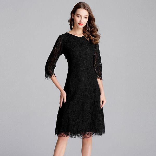 big yards dresses women's 7 / 4 sleeve commuting ol fat mm add 200 kg