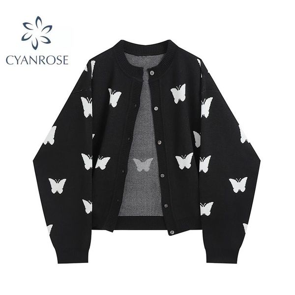women's knits & tees korean fashion print cardigan butterfly pattern autumn vintage long sleeve single breasted loose casual female swe, White
women's knits & tees korean fashion print cardigan butterfly pattern autumn vintage long sleeve single breasted loose casual female swe, White