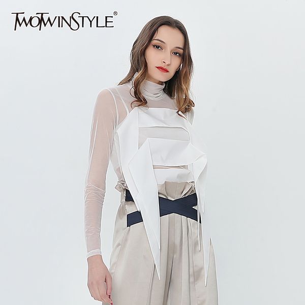 white patchwork t shirt for women turtleneck long sleeve see through casual t shirts female fashion new clothing 210428
white patchwork t shirt for women turtleneck long sleeve see through casual t shirts female fashion new clothing 210428