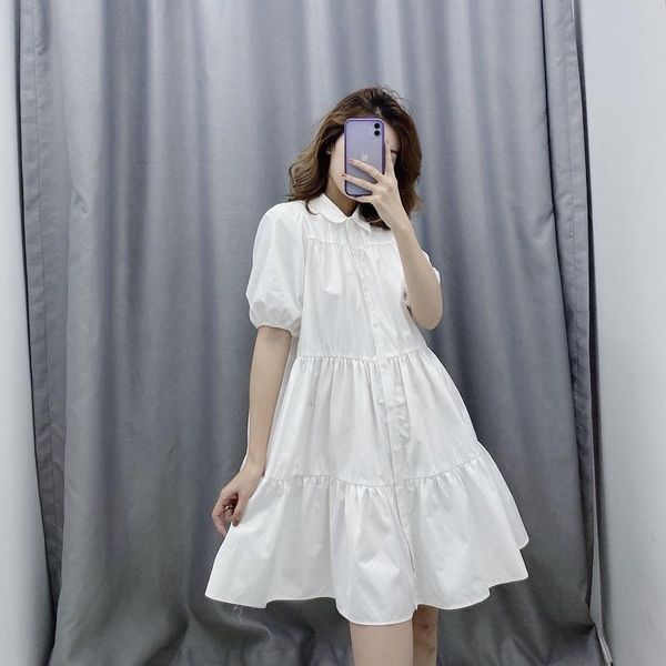 summer white fairy dress women lapel solid color wide-hem cotton cottagecore dresses 2021 fashion plus size casual outwear, Black;gray
summer white fairy dress women lapel solid color wide-hem cotton cottagecore dresses 2021 fashion plus size casual outwear, Black;gray
