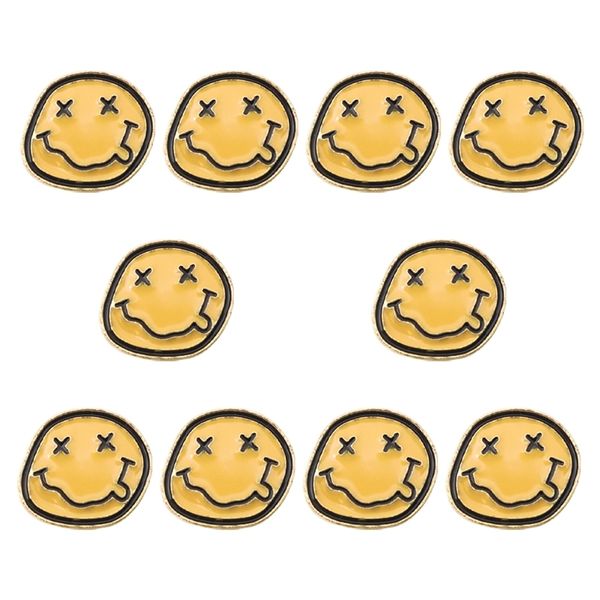 10pcs k-pop lovely yellow smile face brooches for women student daily party round lapel pin alloy badge, Golden;silver
10pcs k-pop lovely yellow smile face brooches for women student daily party round lapel pin alloy badge, Golden;silver