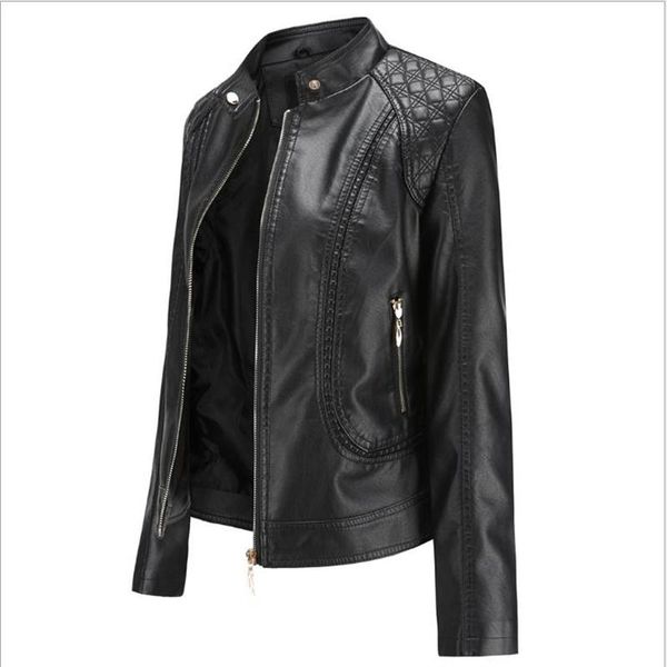 women's jackets spring autumn women leather jacket coat temperament european american plus size stand collar pu female, Black;brown
women's jackets spring autumn women leather jacket coat temperament european american plus size stand collar pu female, Black;brown