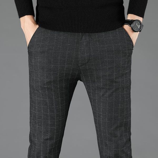 men's pants men dress plaid stretch fabrics business casual slim skinny suit autumn man vintage lattice homme formal trousers, Black
men's pants men dress plaid stretch fabrics business casual slim skinny suit autumn man vintage lattice homme formal trousers, Black