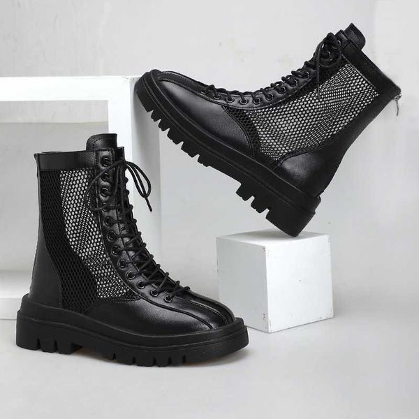 boots hollow out mesh ankle woman british style platform summer shoes for women non-slip lace up breathable cool booties, Black
boots hollow out mesh ankle woman british style platform summer shoes for women non-slip lace up breathable cool booties, Black