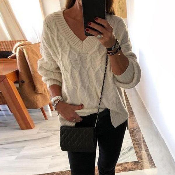 women's sweaters sweater women 2021 autumn winter long sleeve casual loose black cable needle knitted knitwear white outwear pullover, White;black
women's sweaters sweater women 2021 autumn winter long sleeve casual loose black cable needle knitted knitwear white outwear pullover, White;black