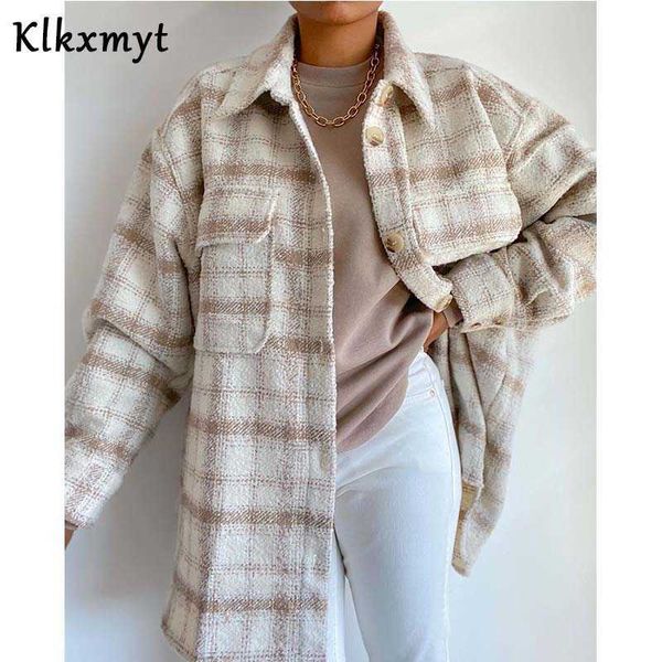 klkxmyt za jackets women fashion with pockets plaid jacket coat vintage long sleeve loose female outerwear chic 210527, Black;brown
klkxmyt za jackets women fashion with pockets plaid jacket coat vintage long sleeve loose female outerwear chic 210527, Black;brown