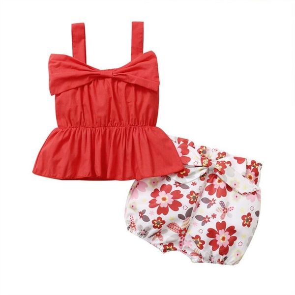 clothing sets girls red suspender pants two piece set summer solid color pleated bow t-shirt ruffle fashion flower print shorts casual, White
clothing sets girls red suspender pants two piece set summer solid color pleated bow t-shirt ruffle fashion flower print shorts casual, White