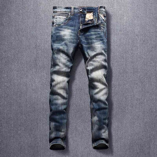 men's jeans italian style fashion men retro blue elastic slim fit ripped denim pants streetwear vintage designer hip hop long trou
men's jeans italian style fashion men retro blue elastic slim fit ripped denim pants streetwear vintage designer hip hop long trou