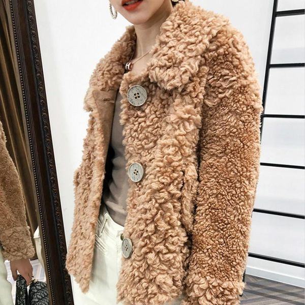 women's fur & faux 2021 sheep shearing clothes 100% wool jacket korean parka real women autumn winter coat pt9070 yy2334, Black
women's fur & faux 2021 sheep shearing clothes 100% wool jacket korean parka real women autumn winter coat pt9070 yy2334, Black