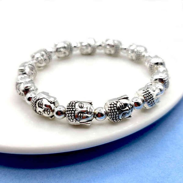 chinese-style products imitation silver jewelry ancient religious buddha head bracelet men's and women's lotus hand string laughin
chinese-style products imitation silver jewelry ancient religious buddha head bracelet men's and women's lotus hand string laughin