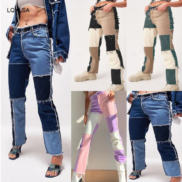 autumn color block high waist straight-leg jeans with pockets streetwear ladies trousers bottoms skinny jean pants women's, Blue
autumn color block high waist straight-leg jeans with pockets streetwear ladies trousers bottoms skinny jean pants women's, Blue