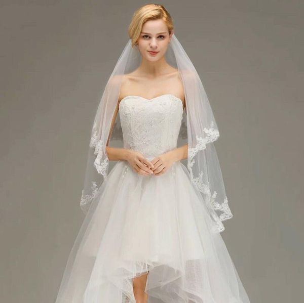 bridal veils white ivory two layers with comb wedding veil lace applique accessories, Black
bridal veils white ivory two layers with comb wedding veil lace applique accessories, Black