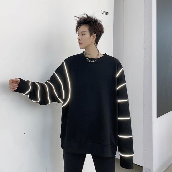men's jackets men splice reflective strip loose pullover sweatshirt male women spring autumn streetwear hip hop long sleeve hoodie arqc, Black;brown
men's jackets men splice reflective strip loose pullover sweatshirt male women spring autumn streetwear hip hop long sleeve hoodie arqc, Black;brown