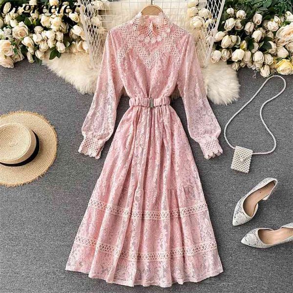 gentle style lace dresses female spring fall chic design hollow out stand-up collar slim mid-length fairy dress 210602, Black;gray
gentle style lace dresses female spring fall chic design hollow out stand-up collar slim mid-length fairy dress 210602, Black;gray