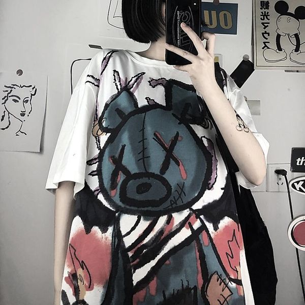 women's t-shirt women gothic anime t shirt graphic bear tshirt short sleeve korean pastel goth kawaii clothes grunge tee femme 2021, White
women's t-shirt women gothic anime t shirt graphic bear tshirt short sleeve korean pastel goth kawaii clothes grunge tee femme 2021, White
