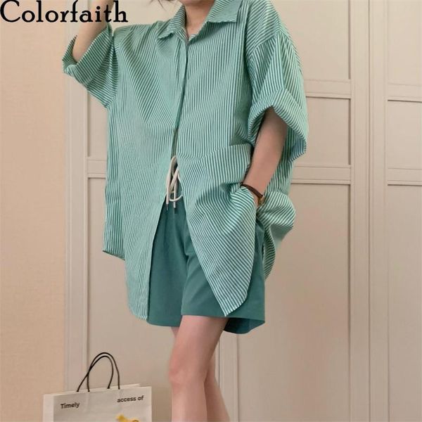 women's blouses & shirts colorfaith 2021 summer autunm striped vintage oversize korean style office lady fashionable wild bl1722, White
women's blouses & shirts colorfaith 2021 summer autunm striped vintage oversize korean style office lady fashionable wild bl1722, White