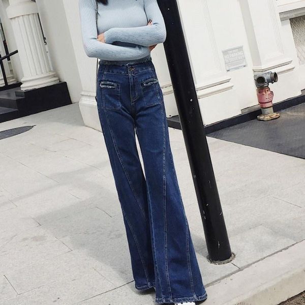 women's jeans women high waist pants personality patchwork tassel vintage loose floor length wide legged office ladies fashion trousers, Blue
women's jeans women high waist pants personality patchwork tassel vintage loose floor length wide legged office ladies fashion trousers, Blue