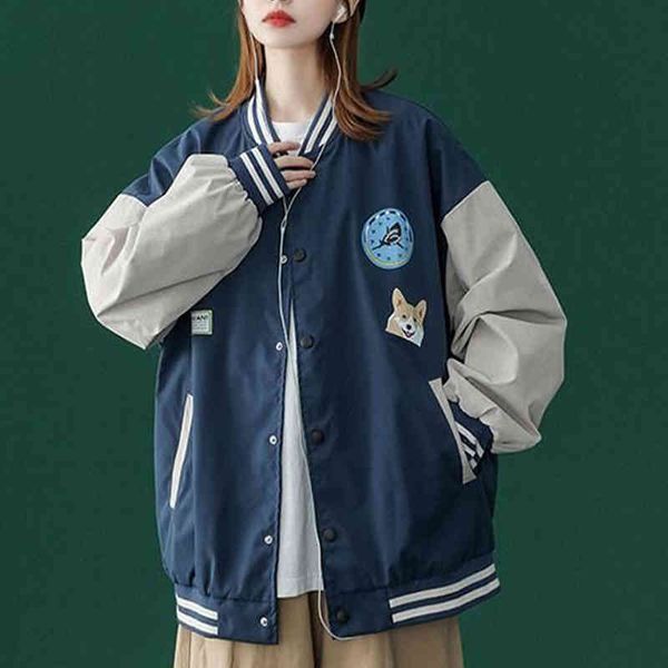 women's jackets women baseball uniform spring and autumn high-quality loose retro clothes korean style oversized student qoot, Black;brown
women's jackets women baseball uniform spring and autumn high-quality loose retro clothes korean style oversized student qoot, Black;brown