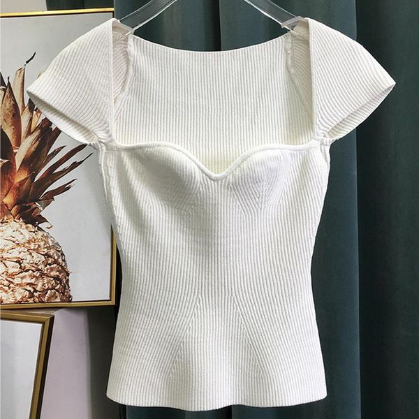 women's sweaters women square collar knitted pure short sleeve slim for white tees clothes vintage sweater top, White;black
women's sweaters women square collar knitted pure short sleeve slim for white tees clothes vintage sweater top, White;black