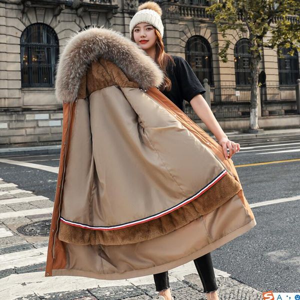 women's down & parkas fashion x-long large size 3xl parka women coat 2021 winter jacket fur collar hooded cotton liner female, Black
women's down & parkas fashion x-long large size 3xl parka women coat 2021 winter jacket fur collar hooded cotton liner female, Black