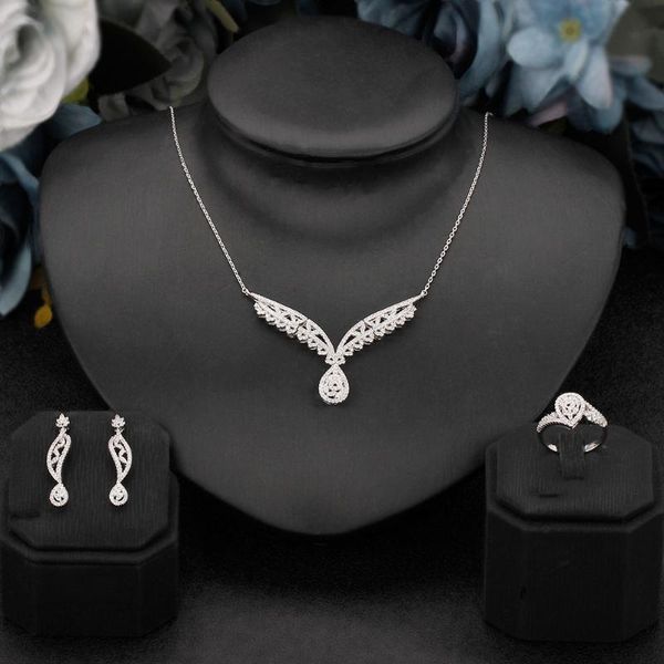 earrings & necklace small jewelry set dubai cubic zircon long chain lobster clasp for women wedding accessories bijoux femme ensemble, Silver
earrings & necklace small jewelry set dubai cubic zircon long chain lobster clasp for women wedding accessories bijoux femme ensemble, Silver