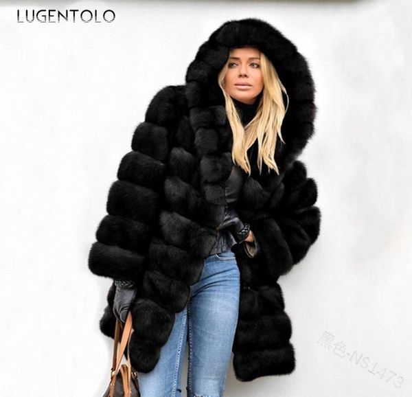 women's fur & faux lugentolo women coat winter warm fashion jacket feamle hooded solid loose fluffy casual coats 5xl, Black
women's fur & faux lugentolo women coat winter warm fashion jacket feamle hooded solid loose fluffy casual coats 5xl, Black
