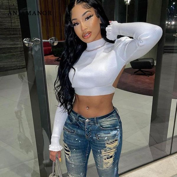 women's t-shirt anjamanor backless puff long sleeve crop fall winter clothes for women streetwear rib knit white t shirts d82-bc20
women's t-shirt anjamanor backless puff long sleeve crop fall winter clothes for women streetwear rib knit white t shirts d82-bc20