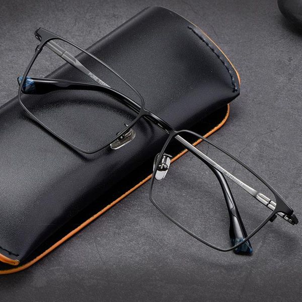 fashion sunglasses frames hervi optical glasses frame men ultralight pure titanium business square big prescription, Black
fashion sunglasses frames hervi optical glasses frame men ultralight pure titanium business square big prescription, Black