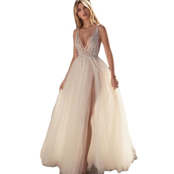 charming 2021 tulle evening gown backless v-neck high split prom party gowns custom made special occasion dress, Black;red
charming 2021 tulle evening gown backless v-neck high split prom party gowns custom made special occasion dress, Black;red