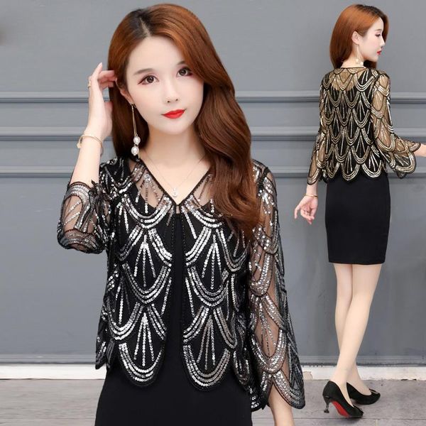 women's jackets fashion sequins coat cardigan jacket ultra-thin cutout embroidery summer sun protection clothing femalek198, Black;brown
women's jackets fashion sequins coat cardigan jacket ultra-thin cutout embroidery summer sun protection clothing femalek198, Black;brown