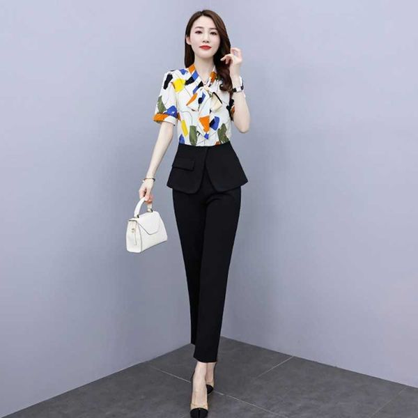 summer arrival elegant print short sleeve shirt +high waist long pant 2 pieces sets 210531, White
summer arrival elegant print short sleeve shirt +high waist long pant 2 pieces sets 210531, White