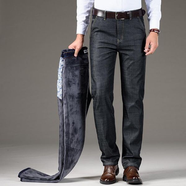 men's jeans winter fleece classic fashion brand stretch loose denim trousers male business casual plus velvet thick warm pants, Blue
men's jeans winter fleece classic fashion brand stretch loose denim trousers male business casual plus velvet thick warm pants, Blue