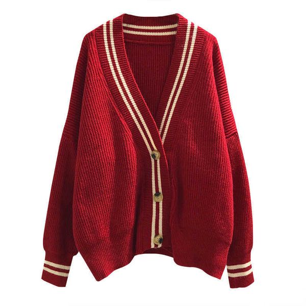 perhaps u sweater knitted single breasted cardigans v neck autumn red white bordure m0126 210529
perhaps u sweater knitted single breasted cardigans v neck autumn red white bordure m0126 210529