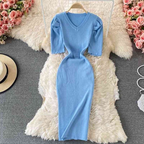 summer ladies temperament high waist puff sleeve mid-length slim v-neck bag hip dress short sleeves 210709, Black;gray
summer ladies temperament high waist puff sleeve mid-length slim v-neck bag hip dress short sleeves 210709, Black;gray