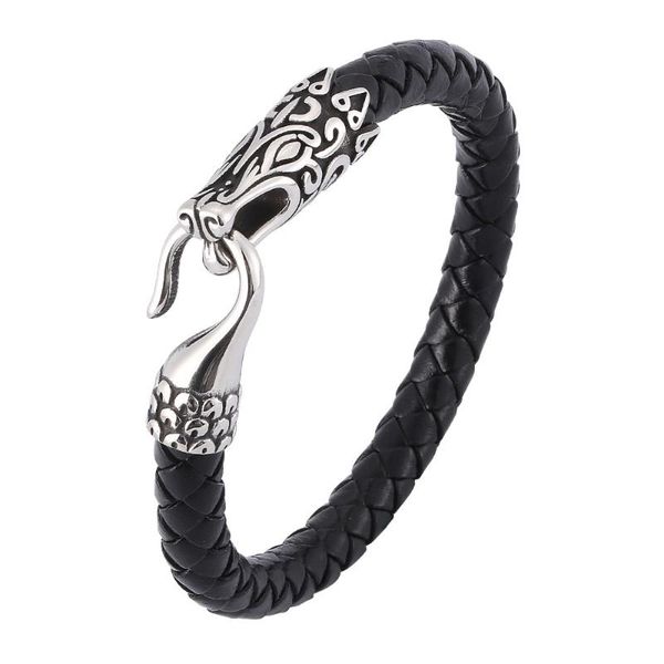 bangle viking dragon head leather bracelet ring animal men's and women's fashion accessories, Black
bangle viking dragon head leather bracelet ring animal men's and women's fashion accessories, Black
