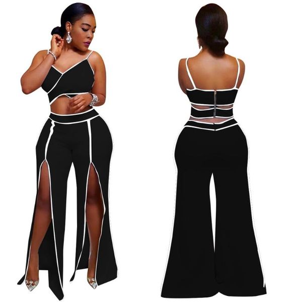 women's jumpsuits & rompers black white contrast color double front split playsuit spaghetti strap back zipper crop high waist 2 piece
women's jumpsuits & rompers black white contrast color double front split playsuit spaghetti strap back zipper crop high waist 2 piece