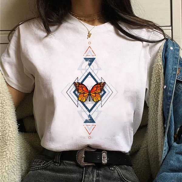 women's t-shirt aesthetic butterfly graphic printing female harajuku t shirt round neck short sleeve summer lady, White
women's t-shirt aesthetic butterfly graphic printing female harajuku t shirt round neck short sleeve summer lady, White