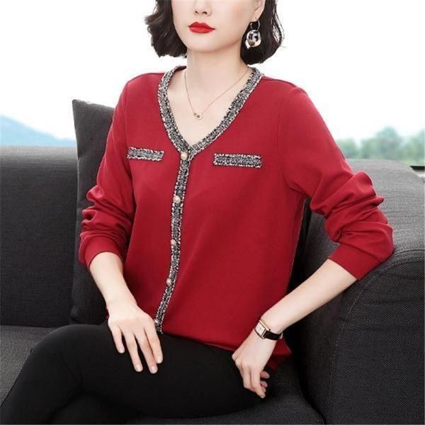 long-sleeved t-shirt women autumn 2021 fashion small shirt middle-aged mother v-neck temperament bottoming shirts women's, White
long-sleeved t-shirt women autumn 2021 fashion small shirt middle-aged mother v-neck temperament bottoming shirts women's, White