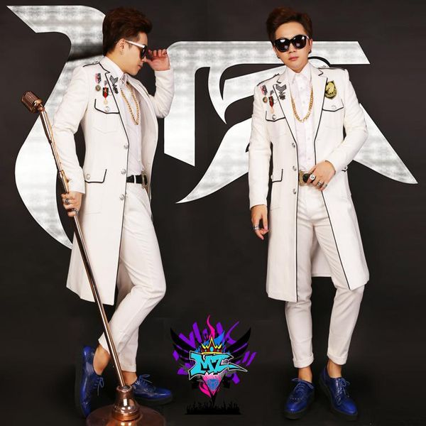 men's suits & blazers s-6xl male singer performan ce costume bar dj trench coat stage outfit fashionable plus-size singer's clothi, White;black
men's suits & blazers s-6xl male singer performan ce costume bar dj trench coat stage outfit fashionable plus-size singer's clothi, White;black