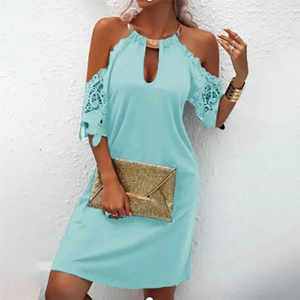 casual dresses 2021 lace solid color dress women's fashion hollow out metal hanging neck off shoulder blusa feminina mujer, Black;gray
casual dresses 2021 lace solid color dress women's fashion hollow out metal hanging neck off shoulder blusa feminina mujer, Black;gray