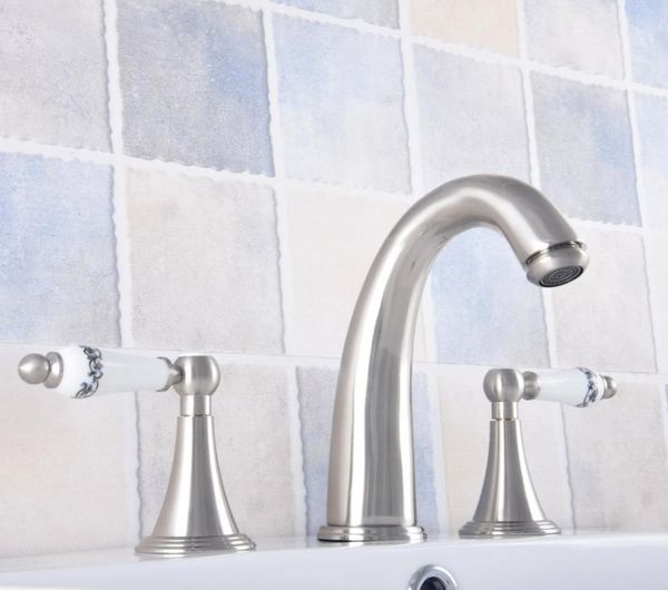 brushed nickel bathroom sink faucet widespread 3pcs ceramics handles basin 3 holes mixer tap nnf682 faucets
brushed nickel bathroom sink faucet widespread 3pcs ceramics handles basin 3 holes mixer tap nnf682 faucets