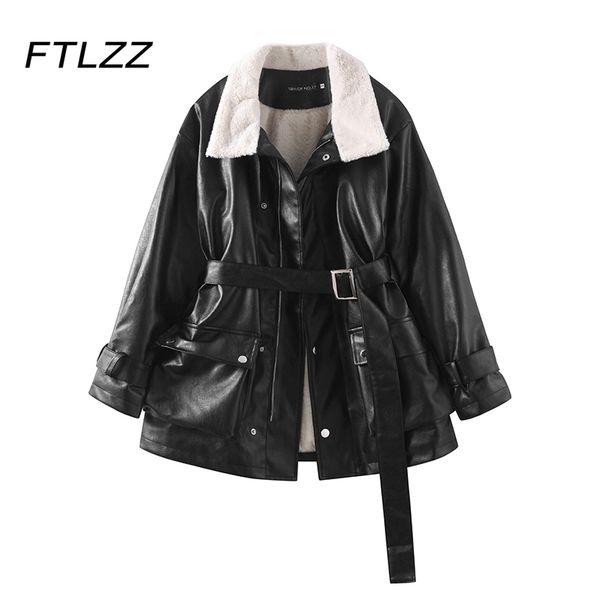 autumn winter faux sheepskin leather coats woman streetwear warm thick lambs wool fur jacket female black biker moto outwear 210602
autumn winter faux sheepskin leather coats woman streetwear warm thick lambs wool fur jacket female black biker moto outwear 210602