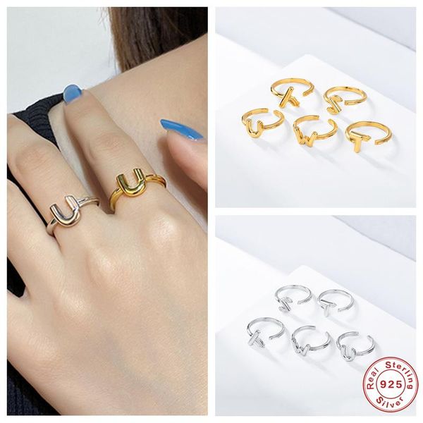 aide 925 sterling silver minimalist adjustable opening rings initials name alphabet female finger party anillos jewelry cluster, Golden;silver
aide 925 sterling silver minimalist adjustable opening rings initials name alphabet female finger party anillos jewelry cluster, Golden;silver