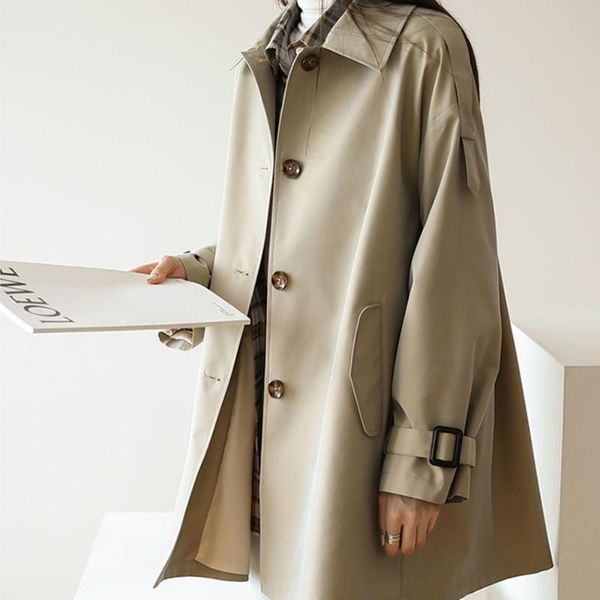 women's trench coats elegant temperament windbreaker women mid-length jacket 2021 spring and autumn high-quality korean loose coat, Tan;black
women's trench coats elegant temperament windbreaker women mid-length jacket 2021 spring and autumn high-quality korean loose coat, Tan;black